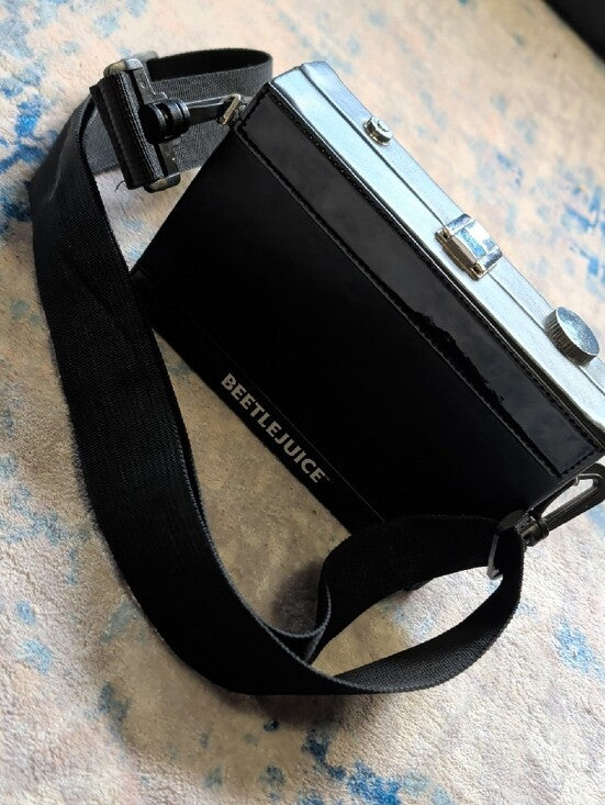 Vintage-Style Black Compact Film Camera Purse with Shoulder Strap - Lydia Camera Crossbag