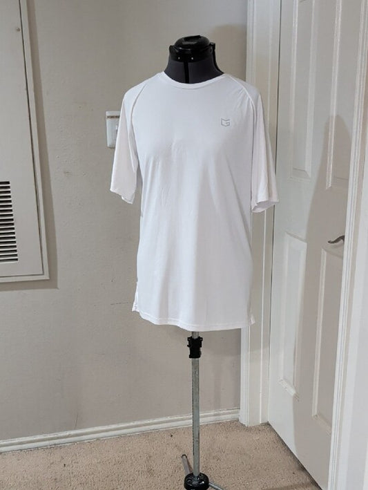 G Gradual White Short-Sleeve Athletic Performance Short Sleeve Crew Men's Large