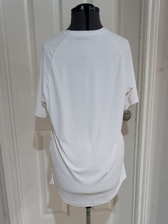 G Gradual White Short-Sleeve Athletic Performance Short Sleeve Crew Men's Large