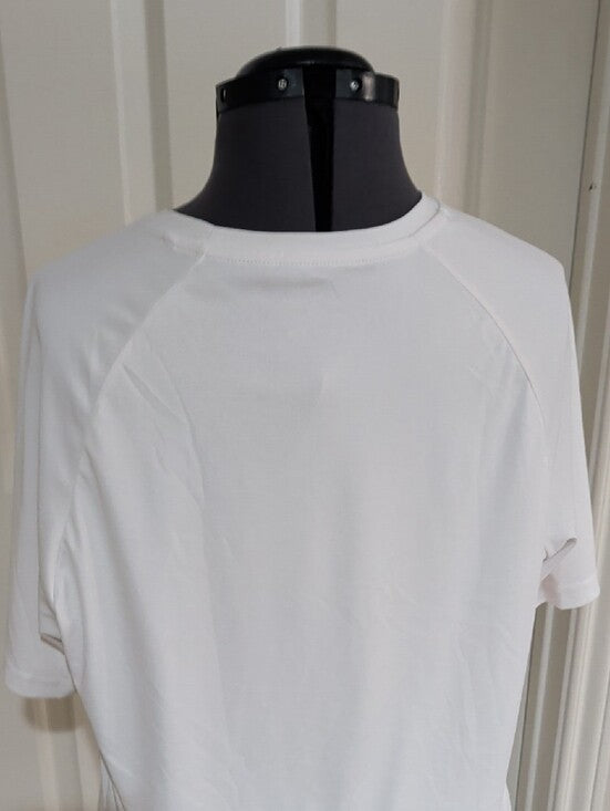 G Gradual White Short-Sleeve Athletic Performance Short Sleeve Crew Men's Large