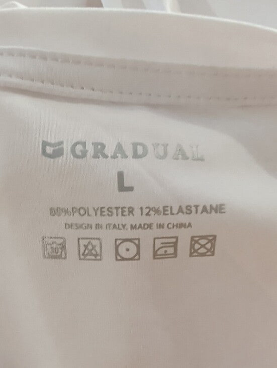 G Gradual White Short-Sleeve Athletic Performance Short Sleeve Crew Men's Large