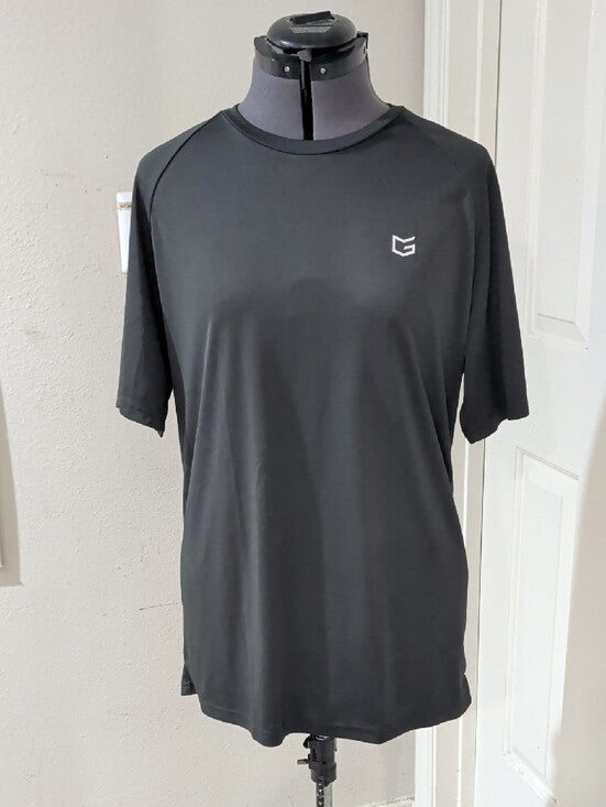 G Gradual Men's Black Athletic Performance Crew Neck T-Shirt - Large - New