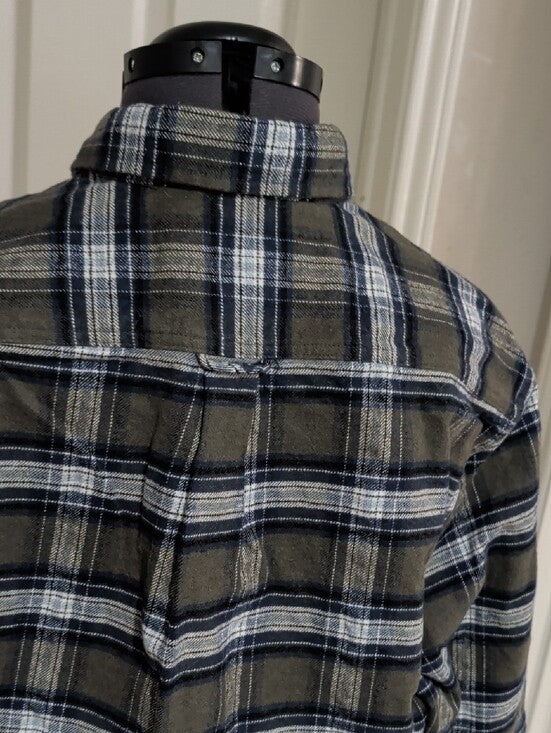 Jach's Heritage Olive & Black Plaid Button-Up Shirt Men's XL