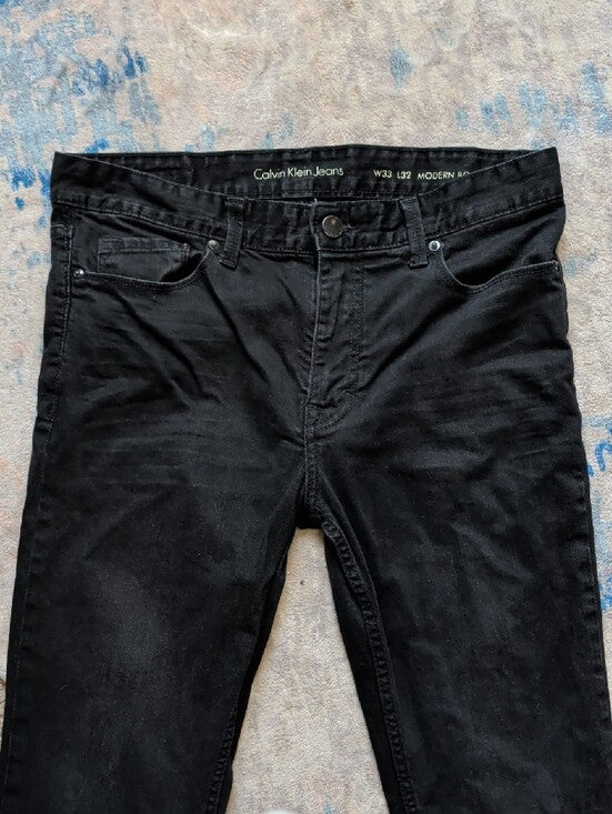 Calvin Klein Jeans Black Modern Boot Denim Men's 33x32