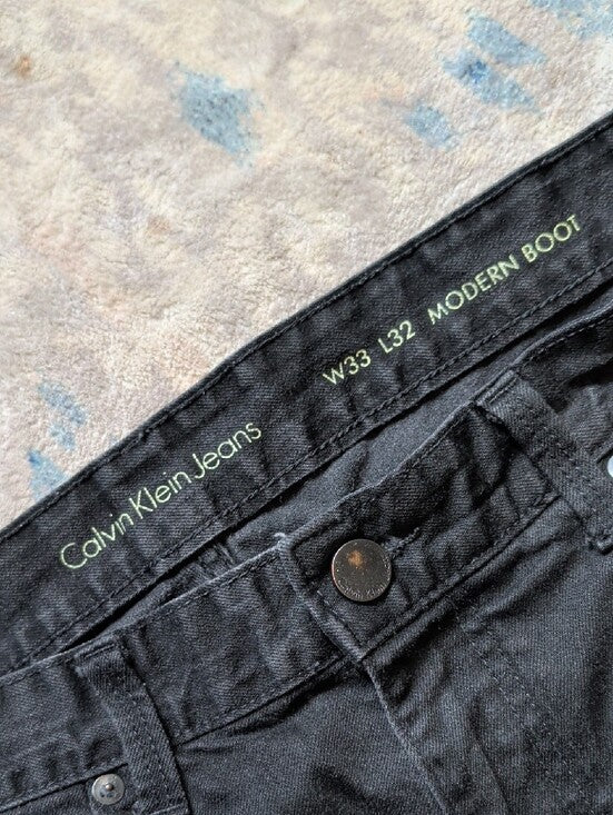 Calvin Klein Jeans Black Modern Boot Denim Men's 33x32