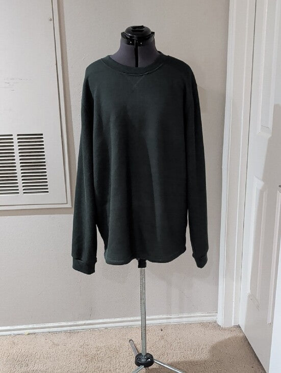 B.C. Clothing Heritage Green Waffle Knit Crew Neck Sweater Men's XL