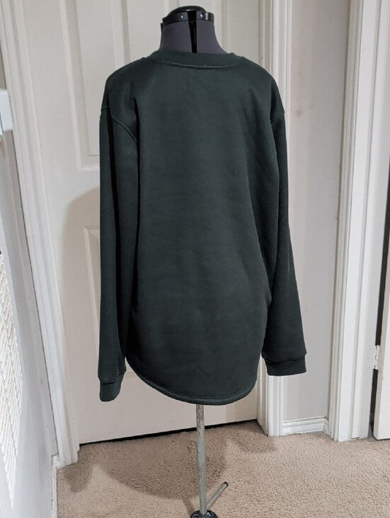 B.C. Clothing Heritage Green Waffle Knit Crew Neck Sweater Men's XL