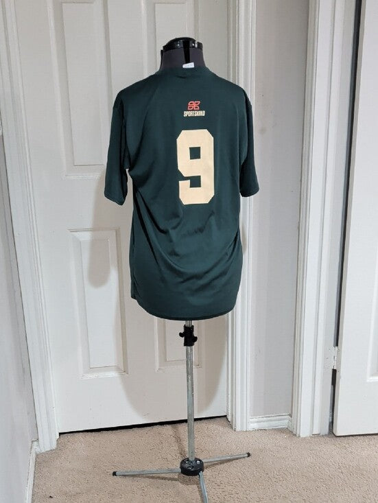 Sportskind Men's Forest Green Performance Athletic Graphic Tee Medium