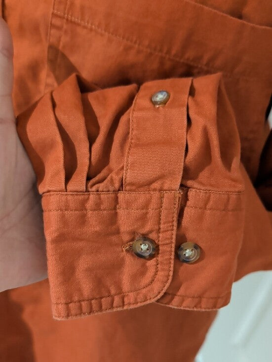 Vintage University of Texas Longhorns Burnt Orange Button-Up Shirt Retro Men's M