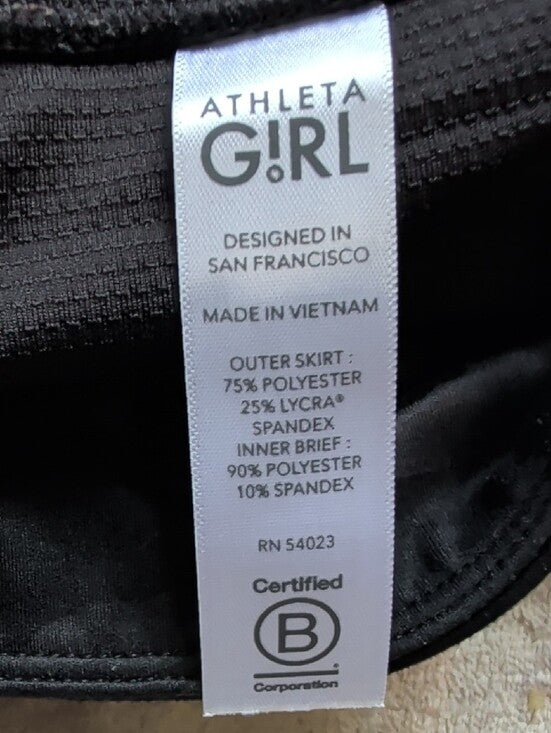 Athleta Girl Black-Gray Camo Layered Athletic Mini Skirt - Girls Large/12 Or Women's XXS
