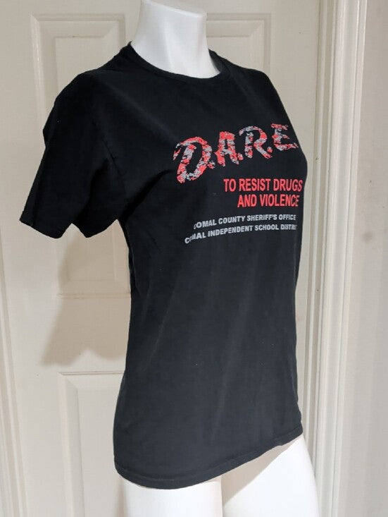 Vintage DARE Black Graphic Tee - Retro - Women's Small
