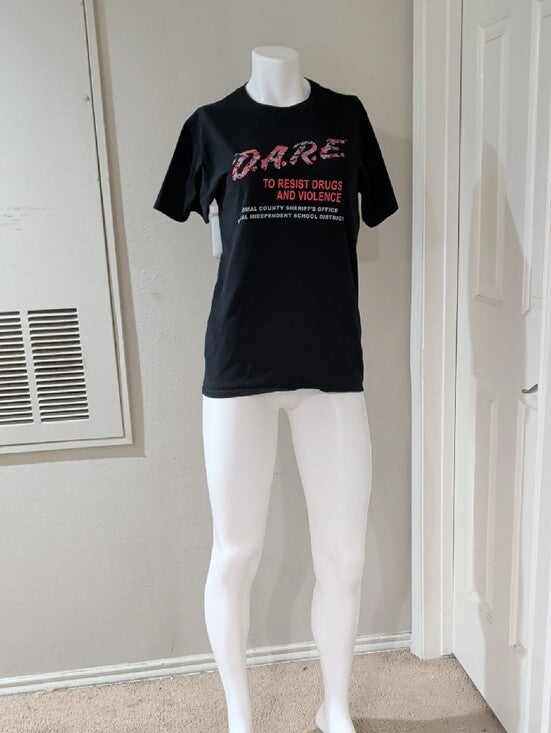 Vintage DARE Black Graphic Tee - Retro - Women's Small