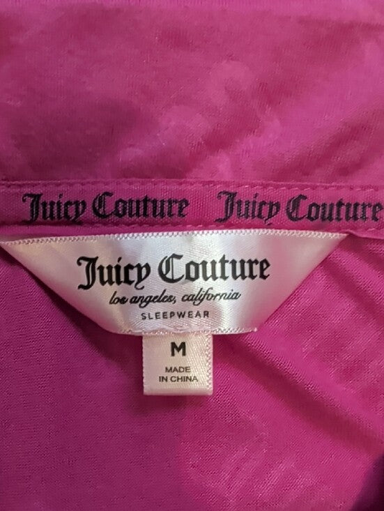 Y2K Retro Juicy Couture Fuchsia Pink Two-Piece Short Pajama Set Women's Medium VTG