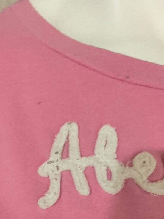 Y2K Abercrombie & Fitch Pink Graphic Short Sleeve Retro Tee Women's Large