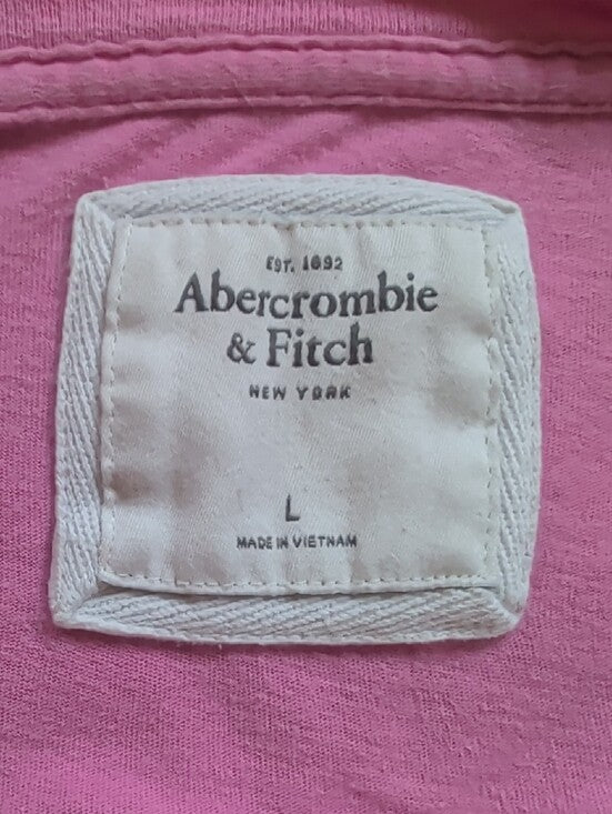 Y2K Abercrombie & Fitch Pink Graphic Short Sleeve Retro Tee Women's Large
