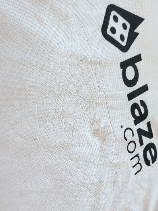 White Blaze Soccer Jersey with Crest Kids 30/ 12 US