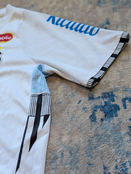 White Blaze Soccer Jersey with Crest Kids 30/ 12 US