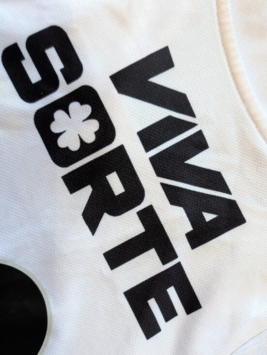 White Blaze Soccer Jersey with Crest Kids 30/ 12 US