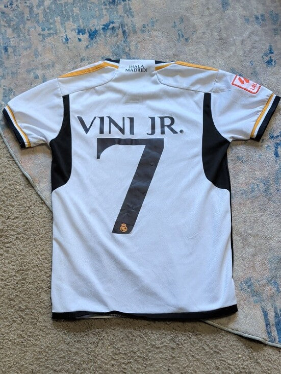 Adidas Real Madrid Kids Home Jersey - White/Gold Youth Small (YS)/22