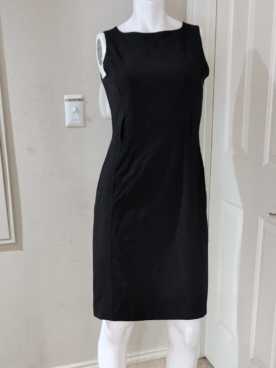 Calvin Klein Black Sleeveless Stretch Sheath Dress Women's 4/Small