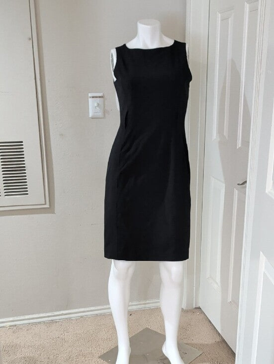Calvin Klein Black Sleeveless Stretch Sheath Dress Women's 4/Small
