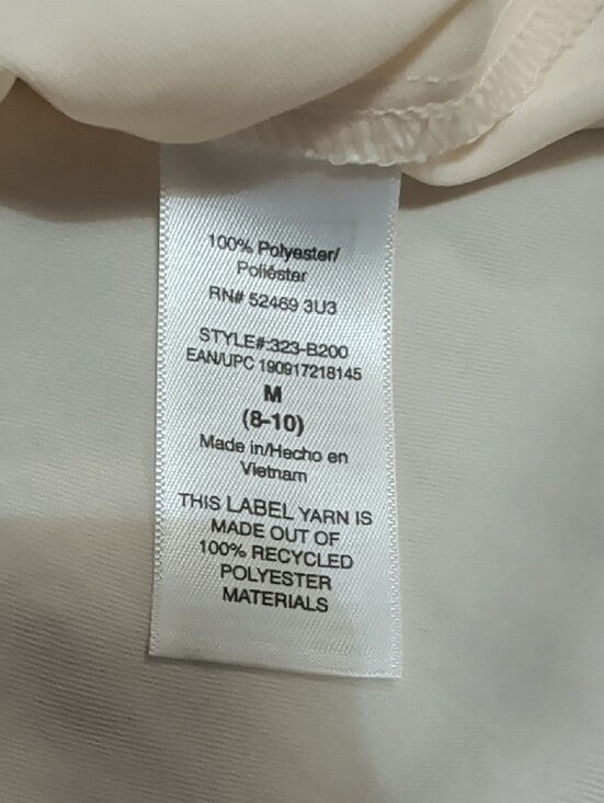 Scoop Lightweight Cream Knot-Front Button-Down Shirt Women's Medium (8-10)