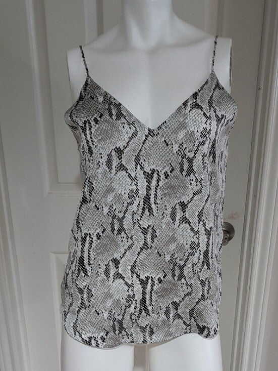 Express Silky Snake-Print Spaghetti-Strap Cami in Gray & White Women's S