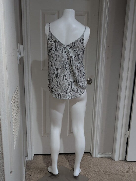 Express Silky Snake-Print Spaghetti-Strap Cami in Gray & White Women's S
