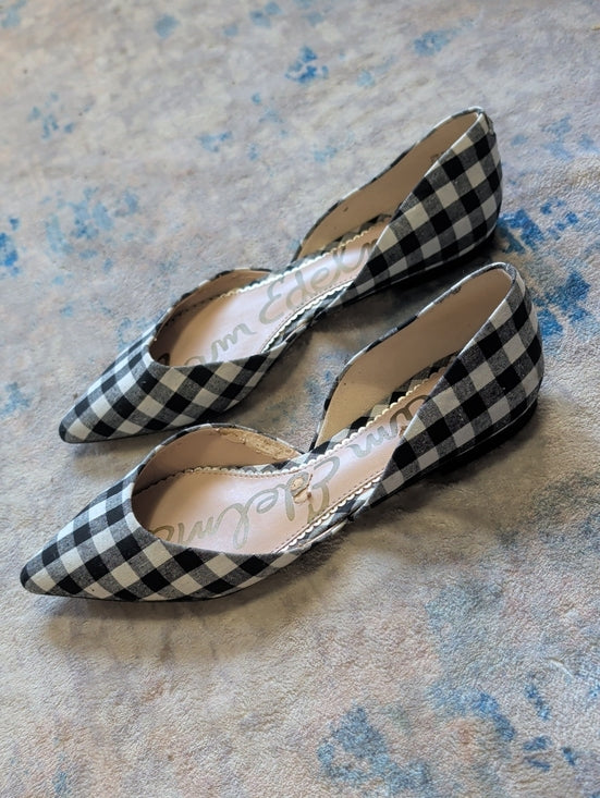 Sam Edelman Gingham Pointed D'Orsay Flats Women's 8.5 US