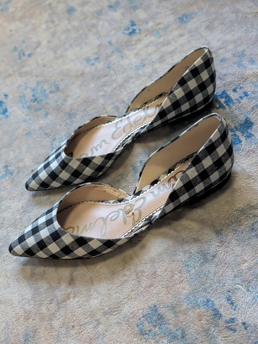 Sam Edelman Gingham Pointed D'Orsay Flats Women's 8.5 US