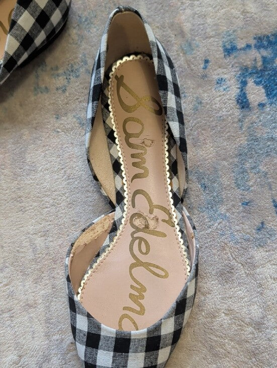 Sam Edelman Gingham Pointed D'Orsay Flats Women's 8.5 US