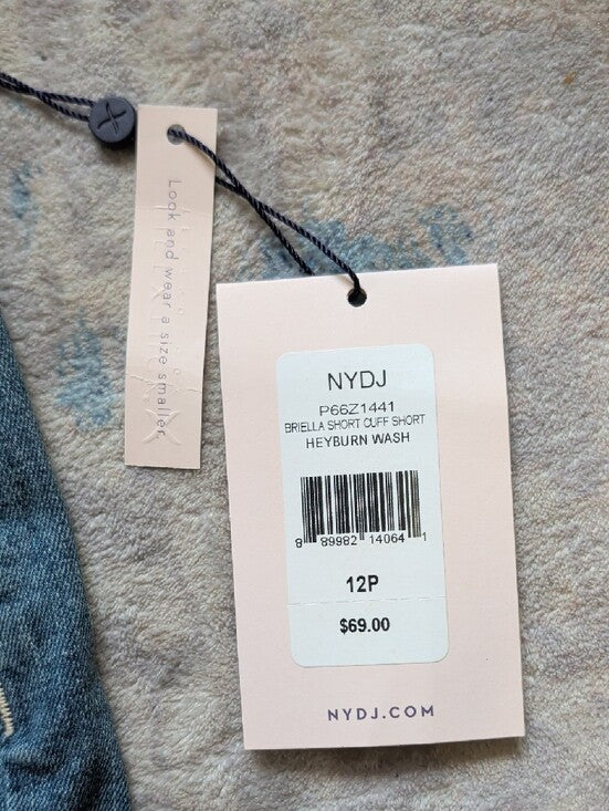 NYDJ Mid Wash Denim Bermuda Shorts with Rolled Cuffs NWT