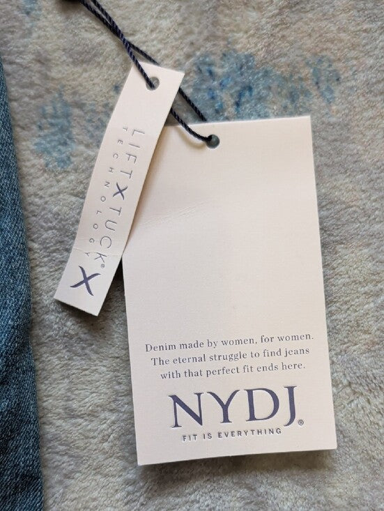 NYDJ Mid Wash Denim Bermuda Shorts with Rolled Cuffs NWT