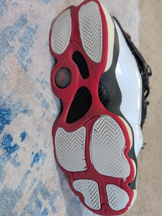 Jordan Boys 6 Rings Shoes (GS) Size 5Y/7T Black Red White Nike Basketball High-Tops 2008