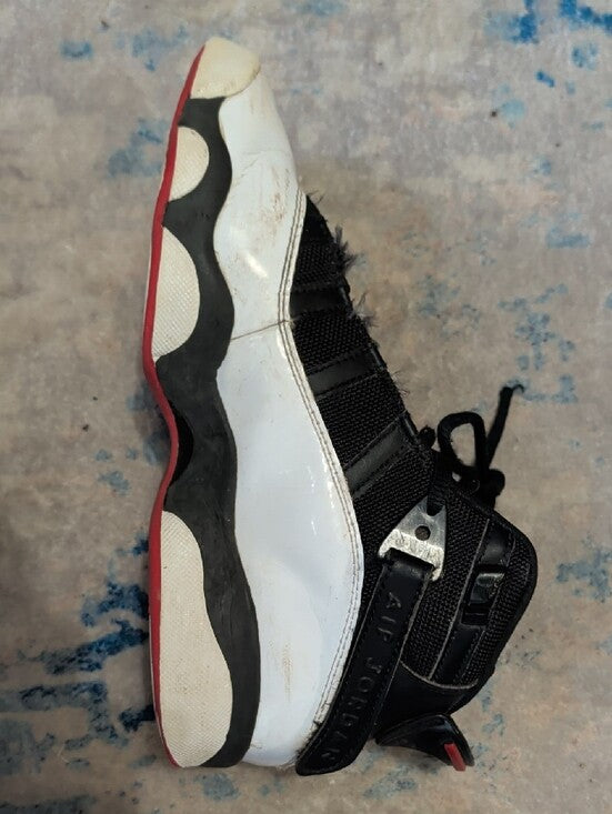 Jordan Boys 6 Rings Shoes (GS) Size 5Y/7T Black Red White Nike Basketball High-Tops 2008