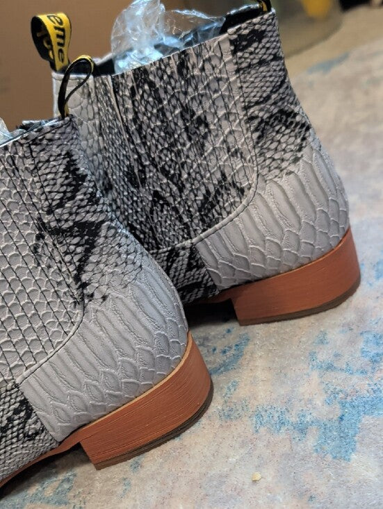 Faux Python Skin Pull-On Chelsea Boots Men's 42/ US 9 New!