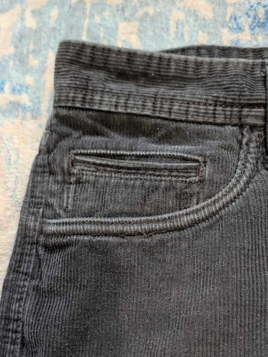 Retro 70's JCPenny Men's Black Fine Corduroy Raw-Hem Denim Shorts 34x30