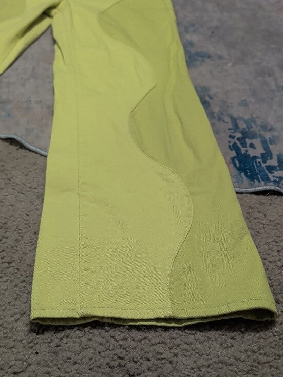Ragged Priest Jeans Lime Green Wave-Panel Wide Leg High Rise Jeans Women's 26