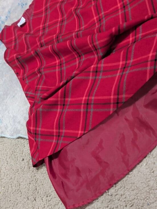 Talbots Kids Red Plaid Sleeveless A-Line Dress Girls 12