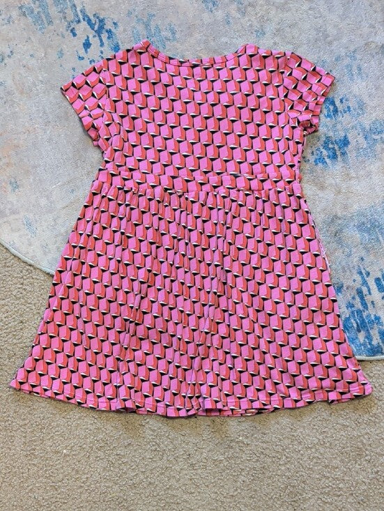 Diane Von Furstenburg Girls Pink Geometric Wrap-Style Casual Dress Medium (8)
