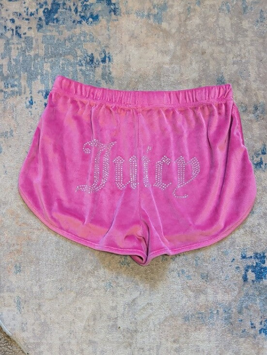 Juicy Couture Hot Pink Velour Athletic Shorts Women's Medium Y2K
