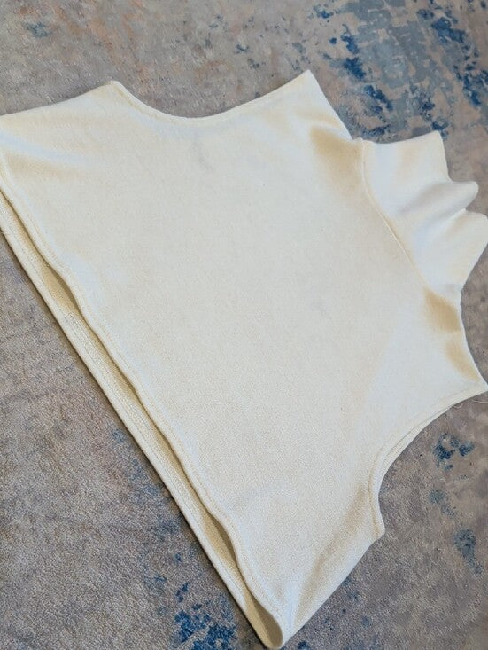 White Stag Sleeveless Turtleneck Crop Top in Cream Women's L/XL