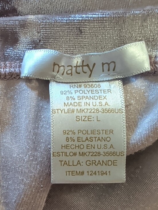 Matty M Crushed Velvet Mauve Blush Pullover Women's L