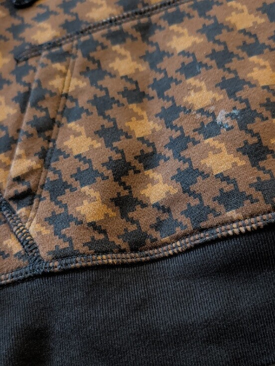 GAP Brown Houndstooth Kids Hooded Sweatshirt with DAP Logo XS