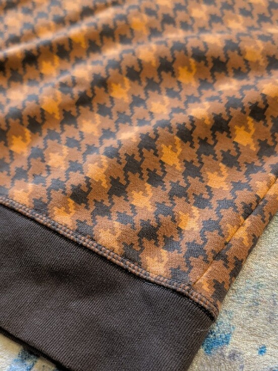 GAP Brown Houndstooth Kids Hooded Sweatshirt with DAP Logo XS