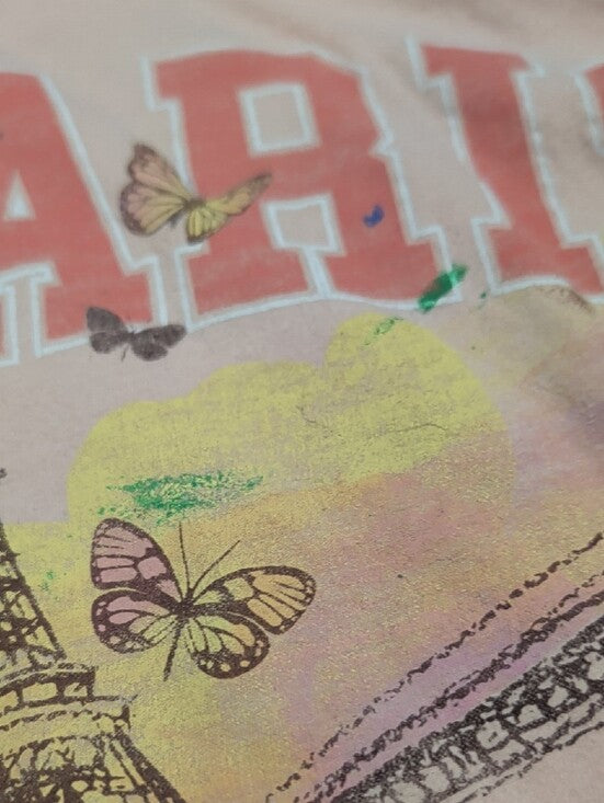 The Children's Place Pink Paris Eiffel Tower Graphic Tee Girls Large
