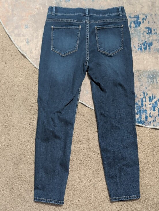 Wonder Nation Dark Blue Skinny Jeans with Light Distress Girls Large (10-12)