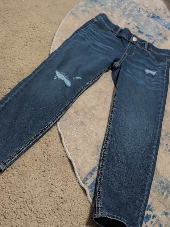 Wonder Nation Dark Blue Skinny Jeans with Light Distress Girls Large (10-12)