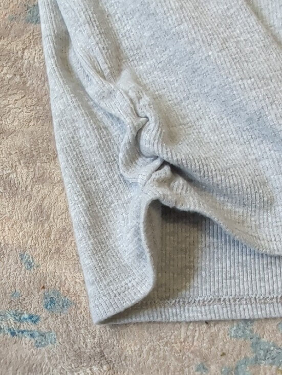 Velvet by Pink Heather Gray Ribbed Short Sleeve Tee Girls M (10/12)