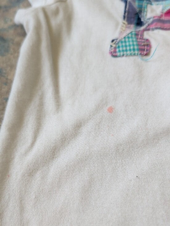 Polo by Ralph Lauren White Short-Sleeve Tee w/ Multicolor Patch Letters Girls Lg